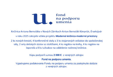 Fond na podporu umenia podporil projekty knižnice - titulný obrázok