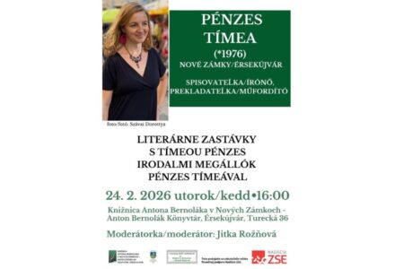 Literárne zastávky s Tímeou Pénzes / Irodalmi megállók Pénzes Tímeával - titulný obrázok