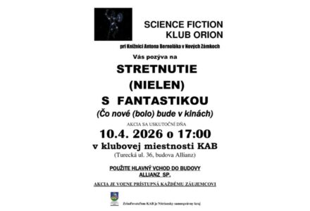 Science fiction klub Orion – Stretnutie (nielen) s fantastikou - titulné foto