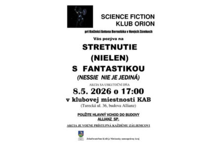 Science fiction klub Orion – Stretnutie (nielen) s fantastikou - titulné foto