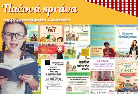 Knižnica ponúkne v máji zaujímavé literárne, kultúrno-spoločenské a komunitné podujatia - titulné foto