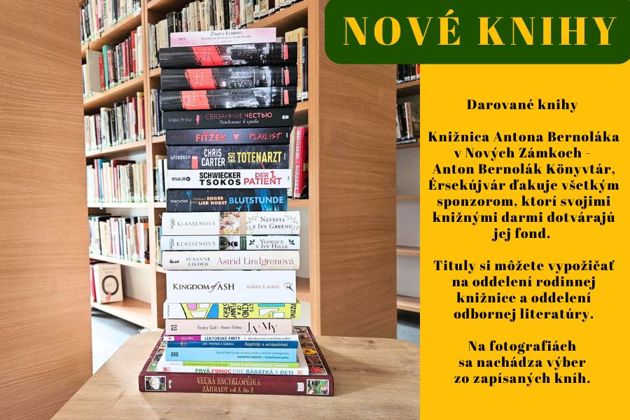 Nové knihy – Darované knihy