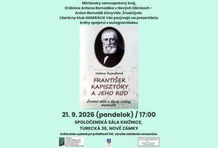 Prezentácia knihy spojená s autogramiádou: Helena Rusnáková – František Kapisztóry a jeho rod - titulné foto