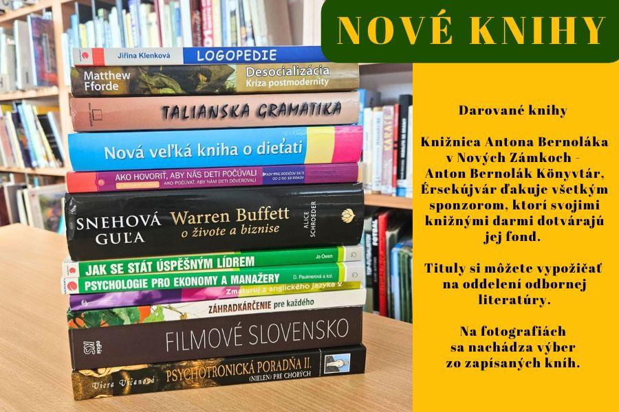 Nové knihy – Darované knihy
